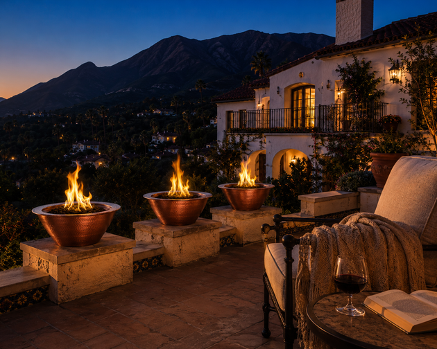 Cazo Fire Bowl - Hammered Copper, Montecito