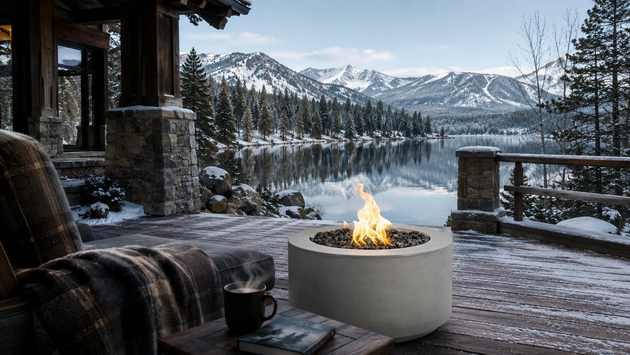 Florence Fire Pit - Natural Gray, Tahoe winter lodge