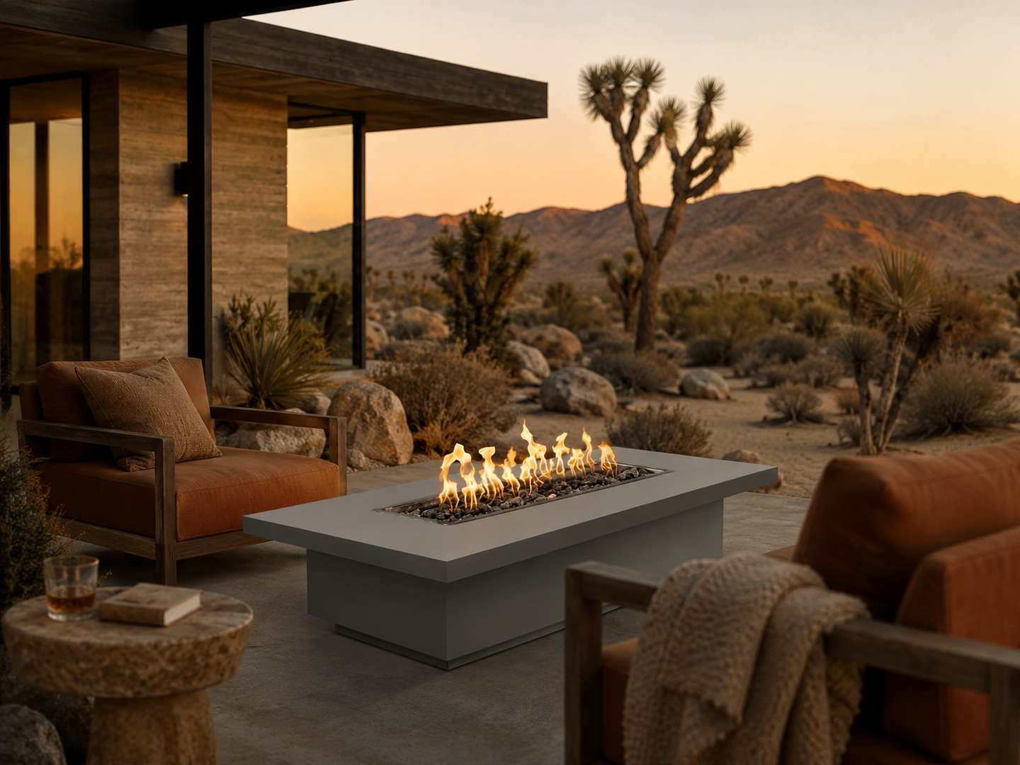 Fremont Fire Pit - Pewter, Joshua Tree golden hour