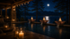 Maya Fire & Water Bowl in hammered copper — Lake Tahoe, three-bowl view