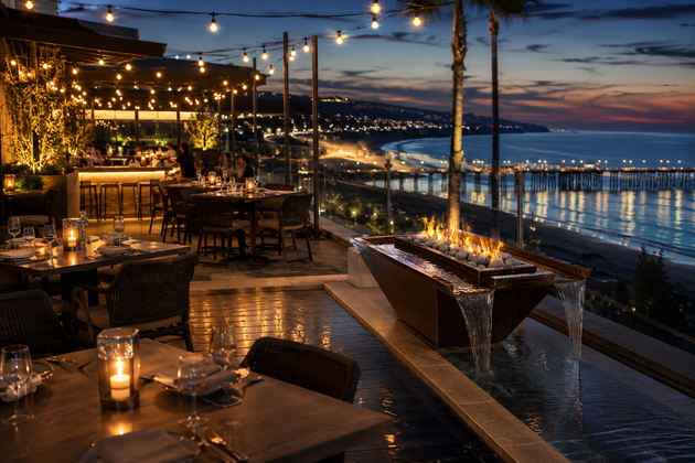 Nile Fire & Water Bowl - Hammered Copper, Redondo Beach restaurant terrace