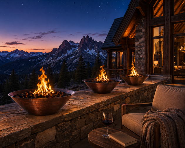 Remi Fire Bowl - Hammered Copper, Mammoth