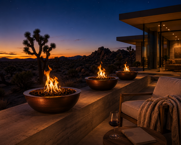 Sedona Fire Bowl - Hammered Copper, Joshua Tree
