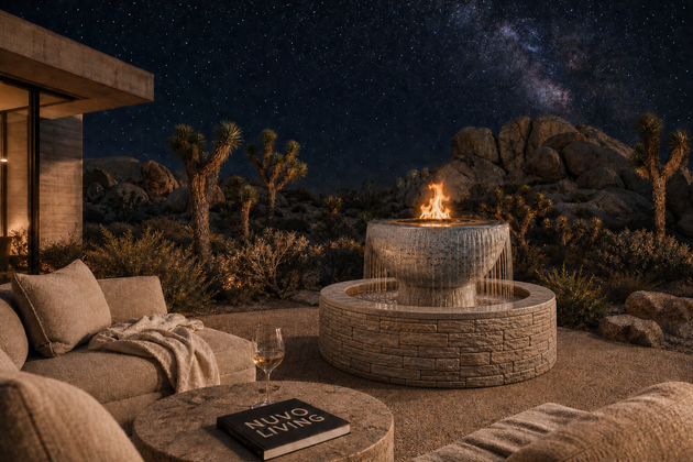 Sedona 60" Self-Contained Fire & Water Fountain - Joshua Tree