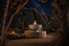 Sedona 60" Olympian self-contained fire & water fountain — Joshua Tree