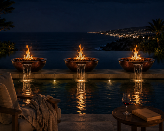 Sedona Fire & Water Bowl - Hammered Copper, Orange County