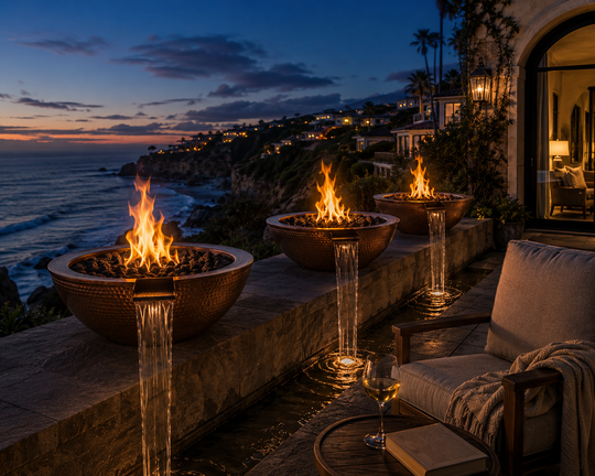Sedona Fire & Water Bowl - Hammered Copper, Orange County