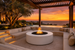 Nuvō Living Unity Fire Pit in white Powder Coat, lifestyle setting