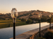Urn Fire Torch — Napa pool at dusk