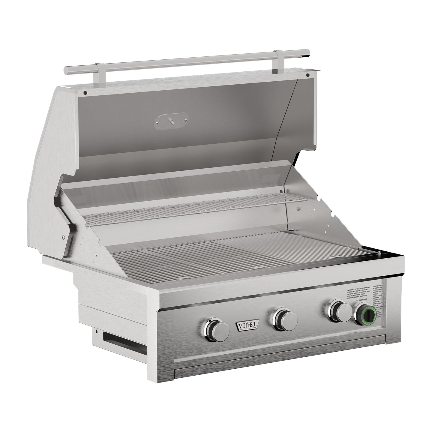 Commercial 36" Grill - overall cutout, open hood